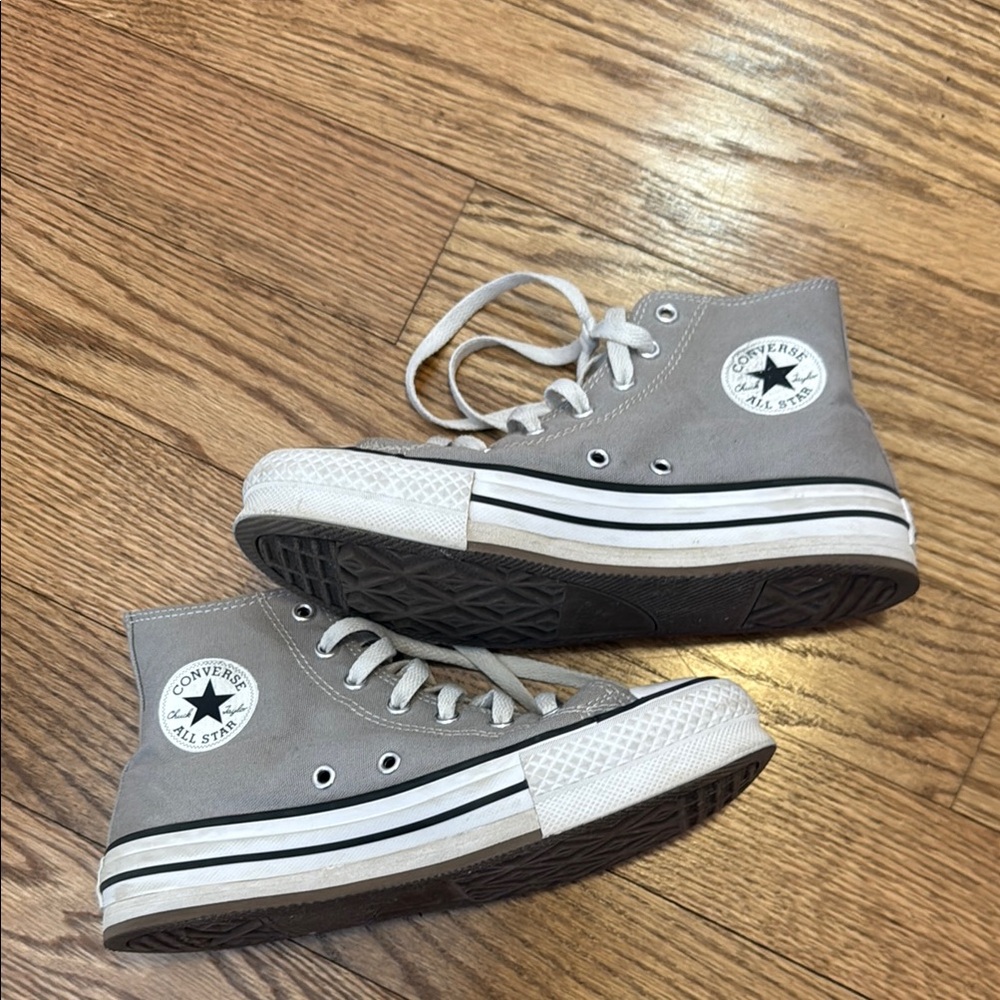Converse Kids Gray High-Top Sneakers with Platform